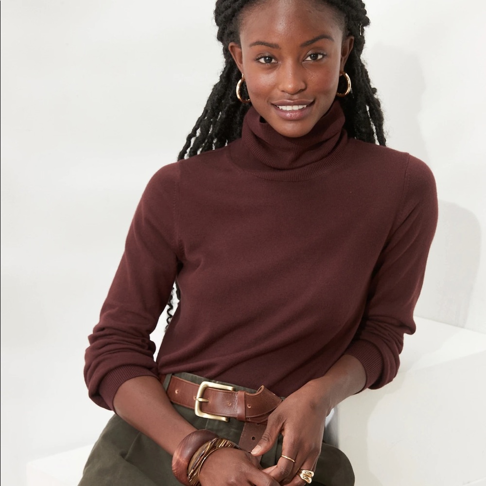 Puff Sleeve Turtle Neck Sweater